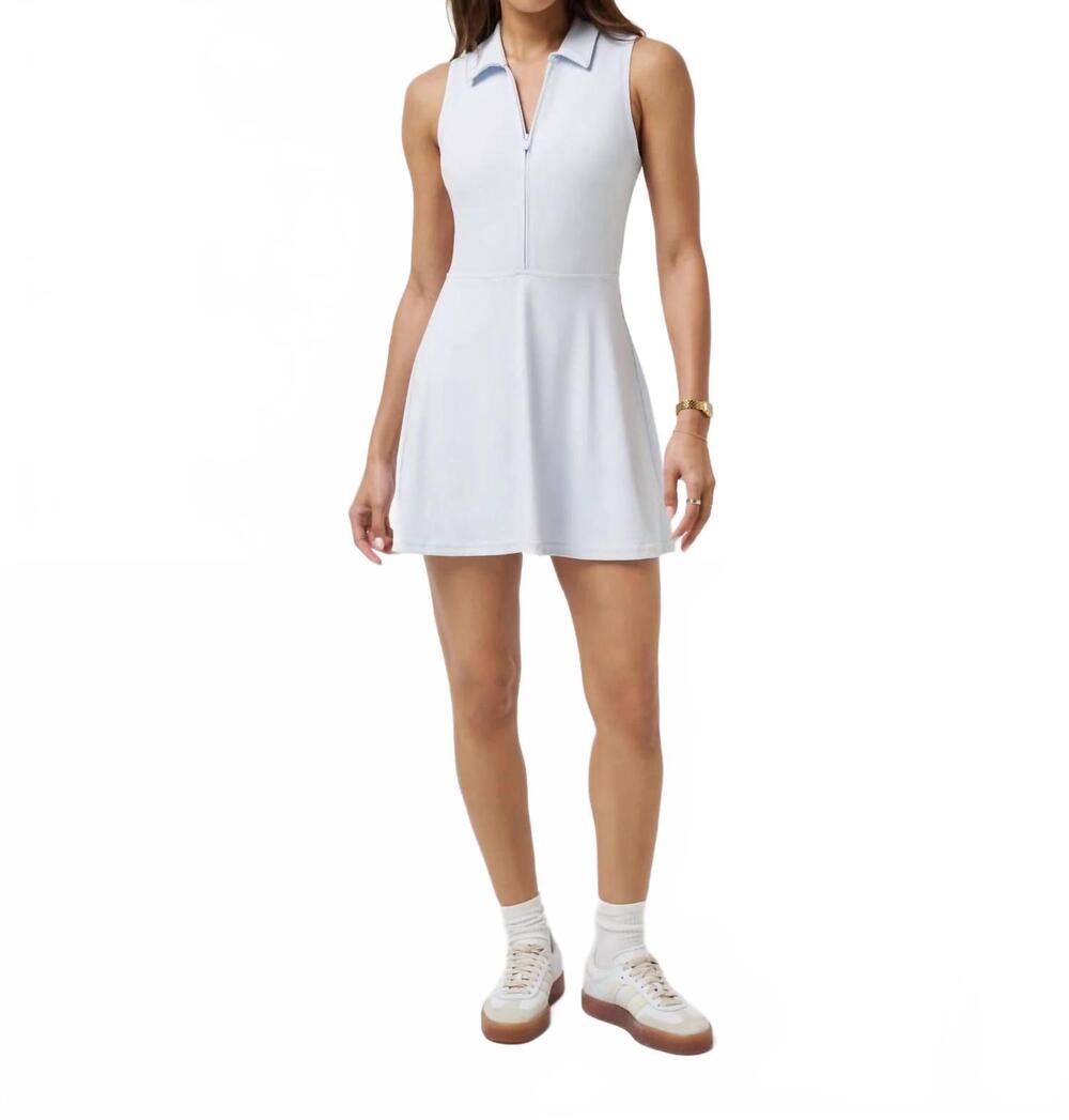NEW TRAVISMATHEW moveknit sleeveless polo dress in ancient water